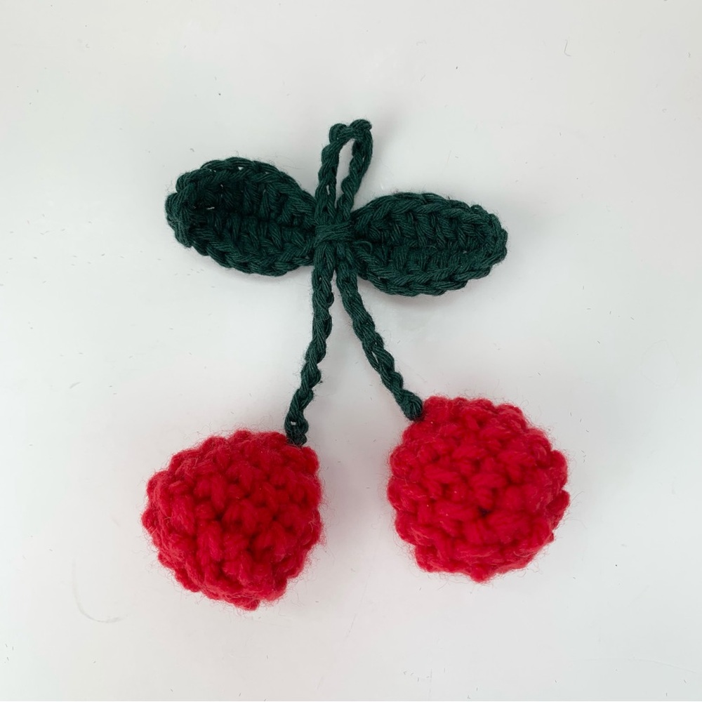 🍒Handcrafted Red Cherry Bag Charm - Picture 2 of 6